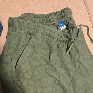 Olive Green Linen Pants